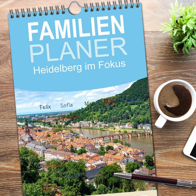 Produktbild: Familienplaner 2026 - Heidelberg im Fokus mit 5 Spalten (Wandkalender, 21 x 45 cm) CALVENDO