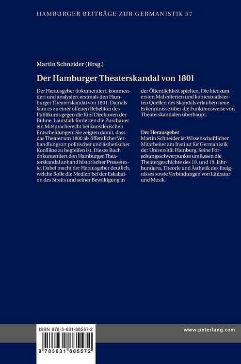Produktbild: Der Hamburger Theaterskandal von 1801