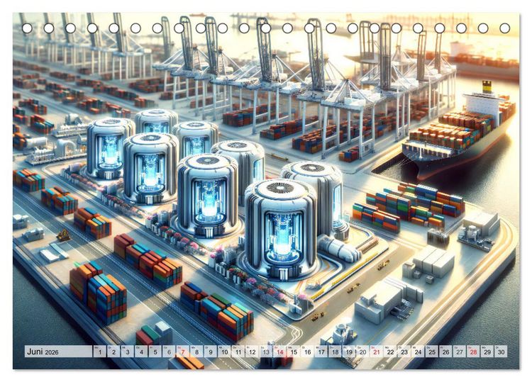 Produktbild: Die Zukunft im Hamburger Hafen: Visionen und M&ouml;glichkeiten von Morgen. (Tischkalender 2026 DIN A5 quer), CALVENDO Monatskalender