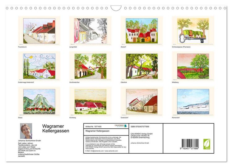 Produktbild: Wagramer Kellergassen (Wandkalender 2026 DIN A3 quer), CALVENDO Monatskalender