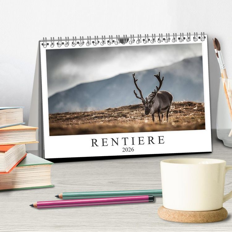 Produktbild: Rentiere (Tischkalender 2026 DIN A5 quer), CALVENDO Monatskalender