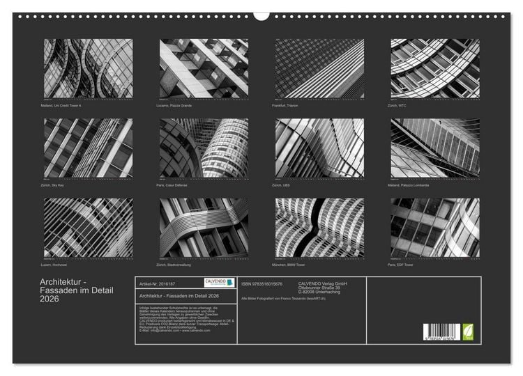 Produktbild: Architektur - Fassaden im Detail 2026 (Wandkalender 2026 DIN A2 quer), CALVENDO Monatskalender