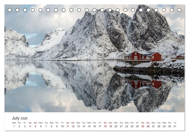 Produktbild: Lofoten Reflections in the water (Desk Calendar 2026 DIN A5 landscape), CALVENDO 12 Month DeskCalendar