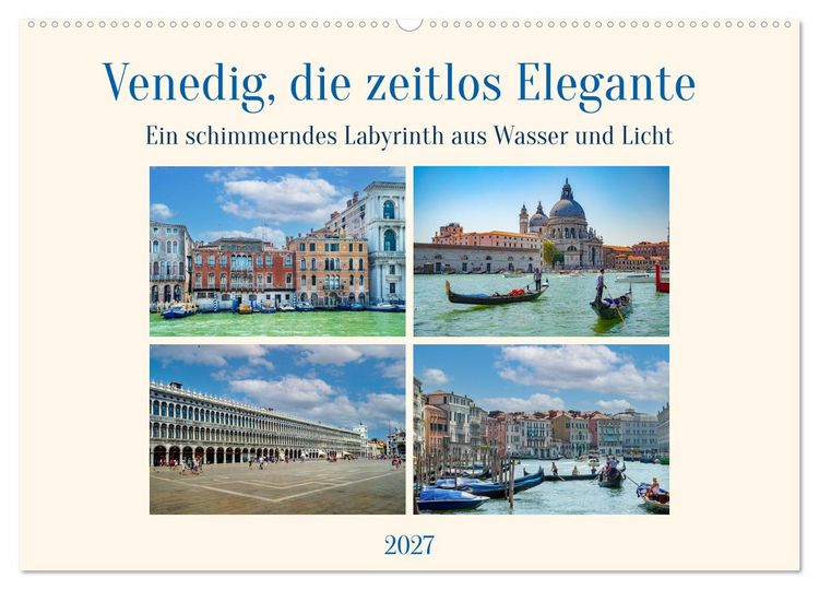 Produktbild: Venedig, die zeitlos Elegante (Wandkalender 2027 DIN A2 quer), CALVENDO Monatskalender