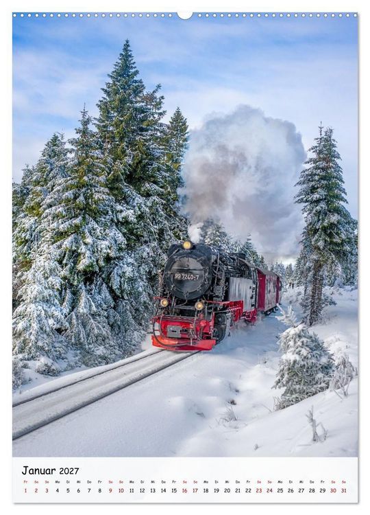 Produktbild: Mit der Dampflok durch den Harz (Wandkalender 2027 DIN A2 hoch), CALVENDO Monatskalender