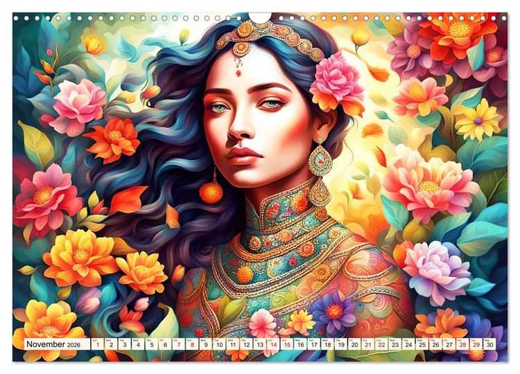 Produktbild: Ladies in a sea of flowers (Wall Calendar 2026 DIN A3 landscape), CALVENDO 12 Month Wall Calendar
