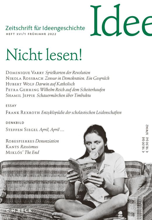 Produktbild: Zeitschrift f&uuml;r Ideengeschichte Heft XVI/1 Fr&uuml;hjahr 2022