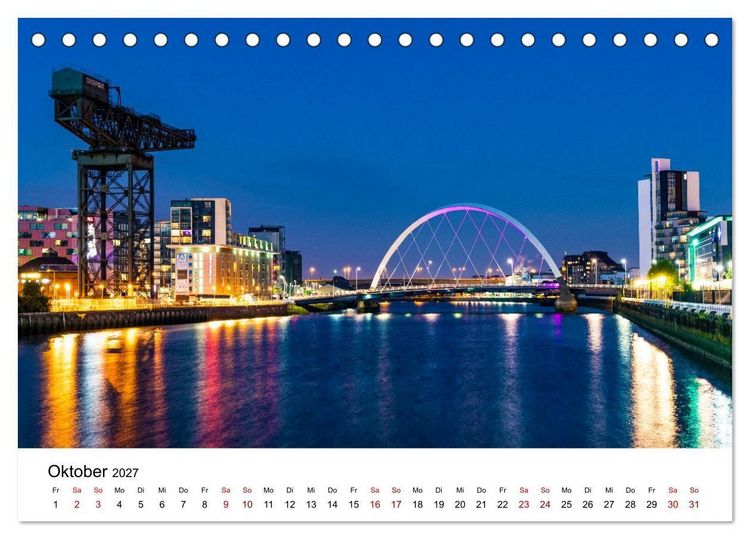 Produktbild: Faszination Glasgow (Tischkalender 2027 DIN A5 quer), CALVENDO Monatskalender