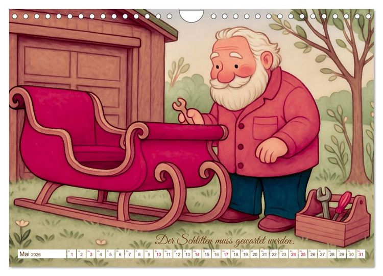 Produktbild: Was macht der Weihnachtsmann? (Wandkalender 2026 DIN A4 quer), CALVENDO Monatskalender