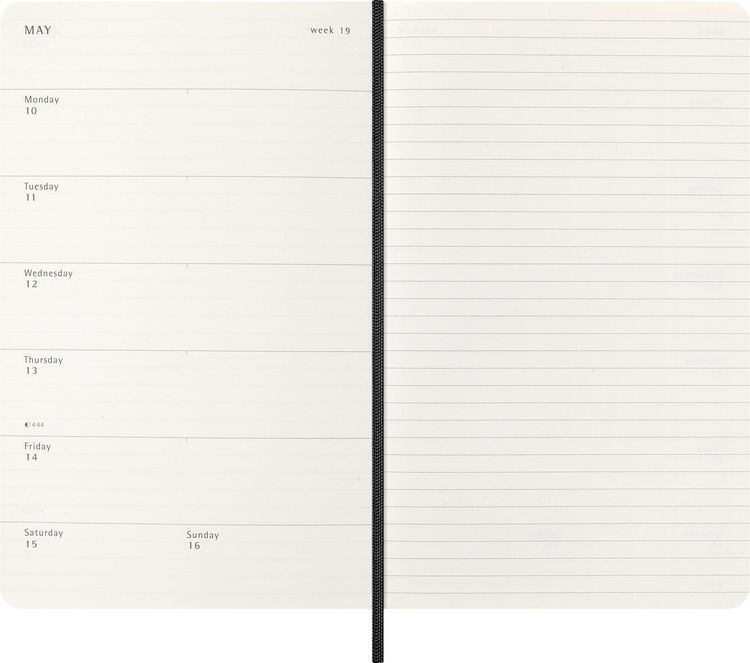 Produktbild: Moleskine Precious & Ethical 12 Monate Wochen Notizkalender 2027, L/A5, Liniert, Weicher Einband, Mamba Schwarz, mit Box