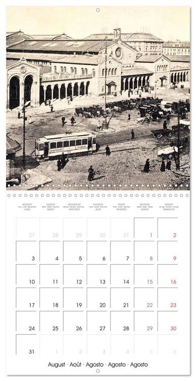 Produktbild: Promenade &agrave; travers Munich : Cartes postales historiques de la ville (Calendrier mural carr&eacute; 2026 30x30 cm) Calendrier double avec une page pour vos prises de notes
