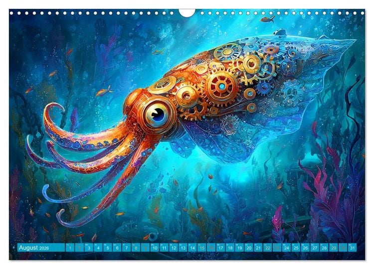 Produktbild: Aqua Mechanica &ndash; Steampunk unter dem Meer (Wandkalender 2026 DIN A3 quer), CALVENDO Monatskalender