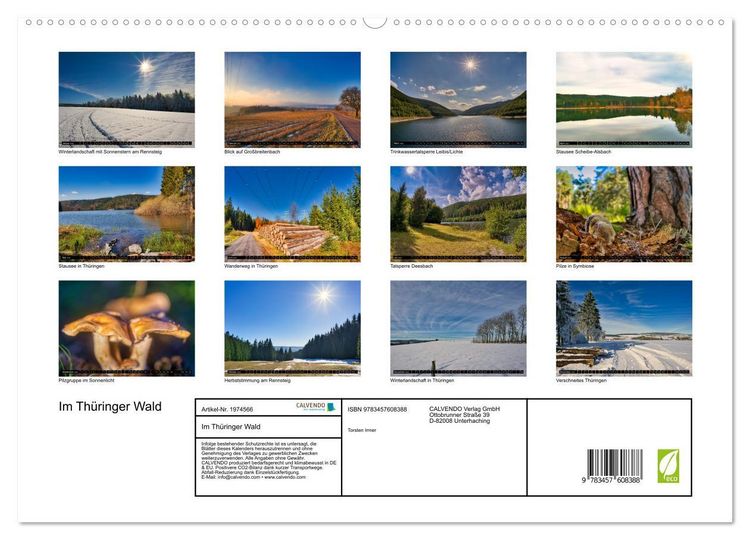 Produktbild: Im Th&uuml;ringer Wald (Wandkalender 2026 DIN A2 quer), CALVENDO Monatskalender