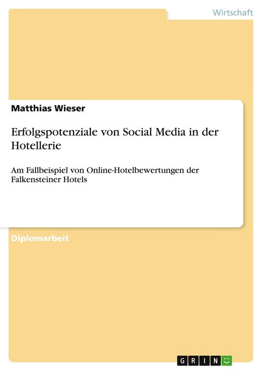 Produktbild: Erfolgspotenziale von Social Media in der Hotellerie