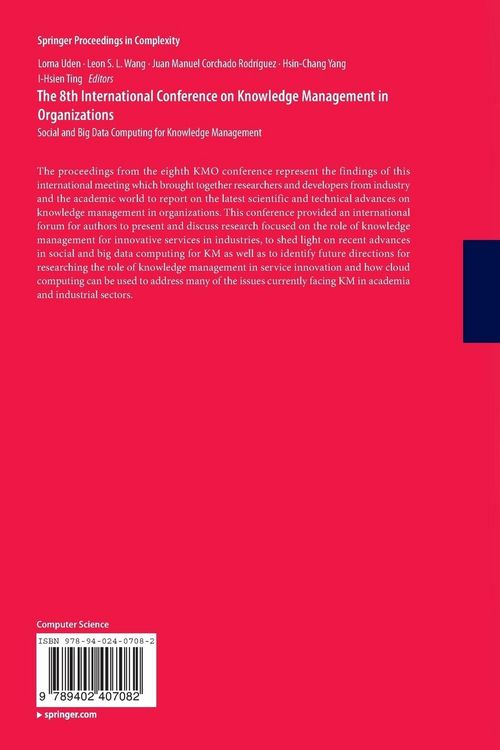 Produktbild: The 8th International Conference on Knowledge Management in Organizations