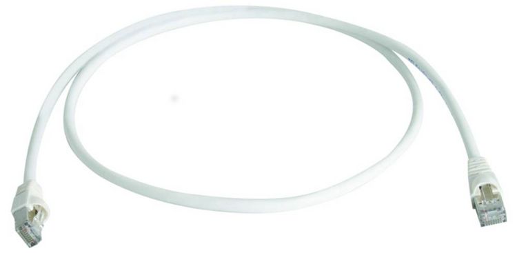 Produktbild: Teleg&auml;rtner 100007990 RJ45 Patchkabel CAT 6a S/FTP 0.5 m Wei&szlig; Flammwidrig, mit Knickschutzt&uuml;lle 1 St.