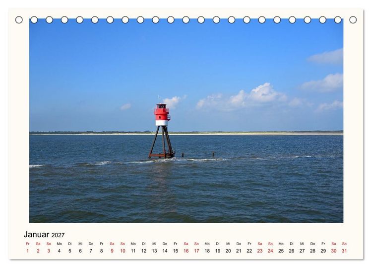 Produktbild: Borkum - Ruhig inmitten der Wogen (Tischkalender 2027 DIN A5 quer), CALVENDO Monatskalender