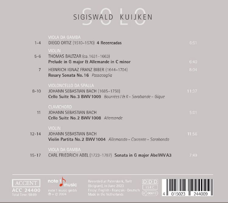 Produktbild: Solo - Works by Abel,Ortiz,Baltzar et al.
