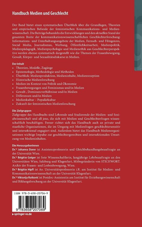 Produktbild: Handbuch Medien und Geschlecht