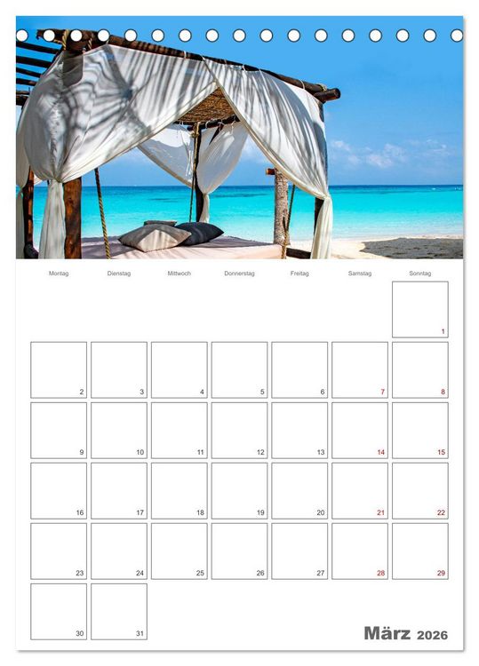 Produktbild: Sansibar - Traumreiseziel (Tischkalender 2026 DIN A5 hoch), CALVENDO Monatskalender