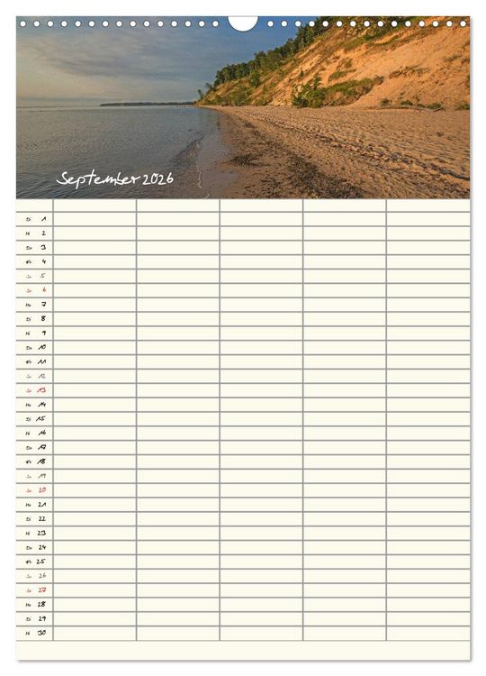 Produktbild: R&uuml;gen - Urlaubsparadies an der Ostsee - Familienplaner (Wandkalender 2026 DIN A3 hoch), CALVENDO Monatskalender