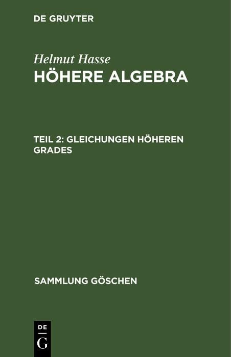 Produktbild: Gleichungen h&ouml;heren Grades