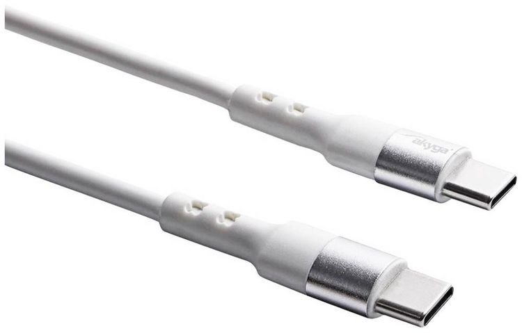 Produktbild: Akyga USB-Kabel USB-C&reg; Stecker, USB-C&reg; Stecker 1.00m Wei&szlig; AK-USB-40