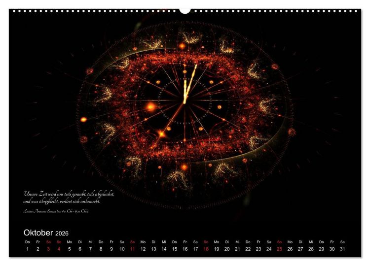 Produktbild: Zeit 2026 - Grafiken und Zitate (hochwertiger Premium Wandkalender 2026 DIN A2 quer), Kunstdruck in Hochglanz