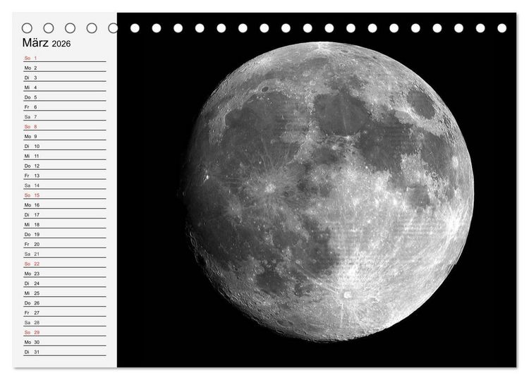 Produktbild: Sonne, Monde und Planeten (Tischkalender 2026 DIN A5 quer), CALVENDO Monatskalender