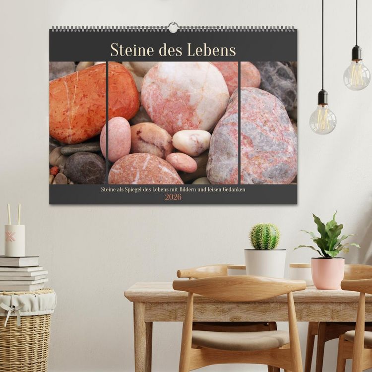 Produktbild: Steine des Lebens. Steine als Spiegel des Lebens mit Bildern und leisen Gedanken (Wandkalender 2026 DIN A2 quer), CALVENDO Monatskalender
