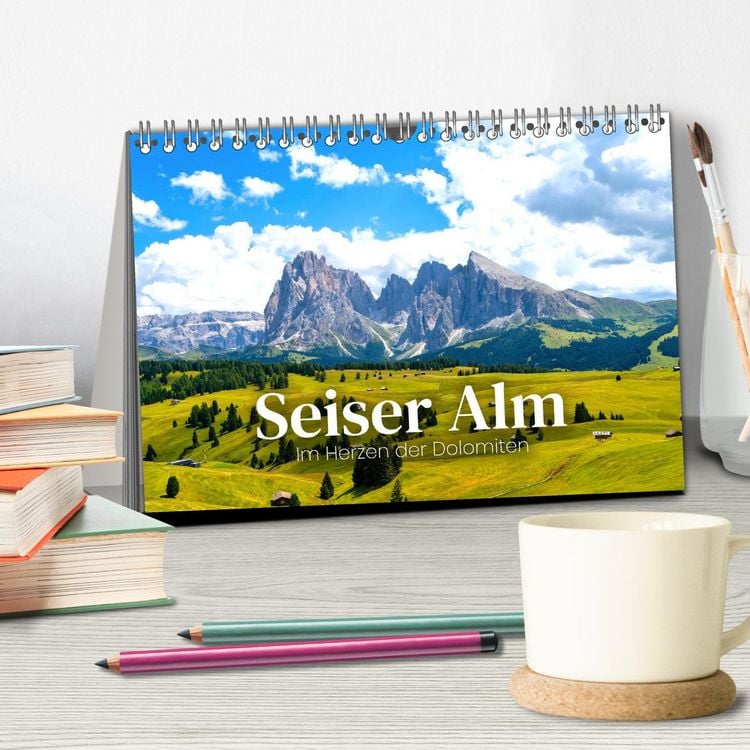 Produktbild: Seiser Alm - Im Herzen der Dolomiten. (Tischkalender 2026 DIN A5 quer), CALVENDO Monatskalender