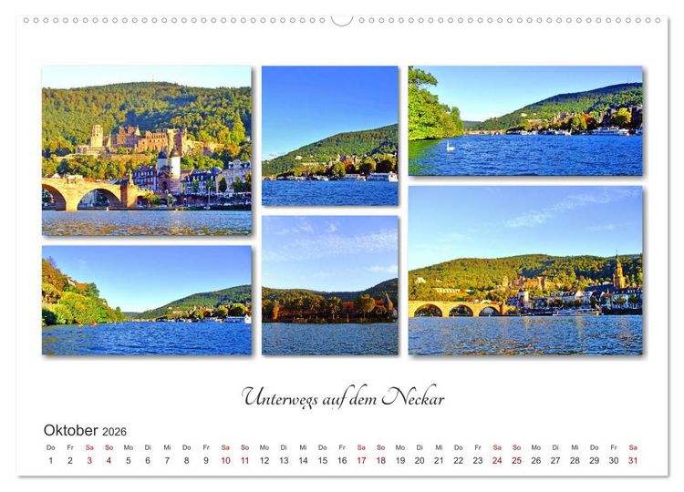 Produktbild: Heidelberg Fotocollagen (Wandkalender 2026 DIN A2 quer), CALVENDO Monatskalender