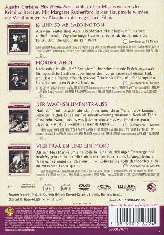 Produktbild: Miss Marple - Box Set [4 DVDs]