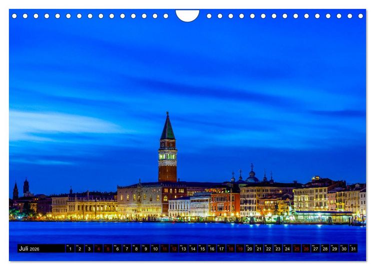 Produktbild: Venedig - Pal&auml;ste, Br&uuml;cken und Kan&auml;le (Wandkalender 2026 DIN A4 quer), CALVENDO Monatskalender