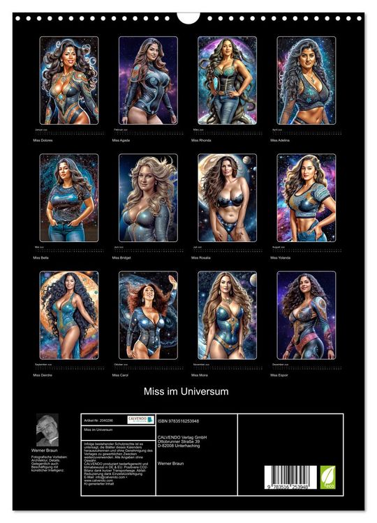 Produktbild: Miss im Universum (Wandkalender 2026 DIN A3 hoch), CALVENDO Monatskalender