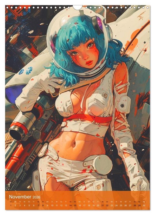 Produktbild: Manga-Comics. Cyberpunk Anime. Science Fiction Girls (Wandkalender 2026 DIN A3 hoch), CALVENDO Monatskalender
