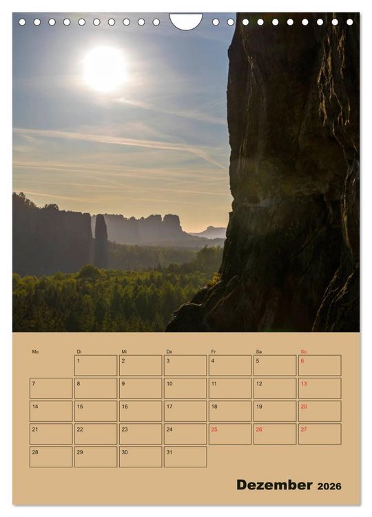 Produktbild: Zauberhafte S&auml;chsische Schweiz (Wandkalender 2026 DIN A4 hoch), CALVENDO Monatskalender
