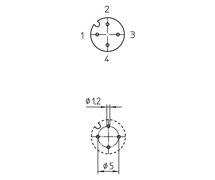 Produktbild: Lutronic 1228 Sensor-/Aktor-Einbausteckverbinder M12 Buchse, Einbau Polzahl Sensoren: 4 1St.