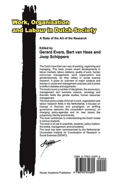 Produktbild: Work, Organisation and Labour in Dutch Society