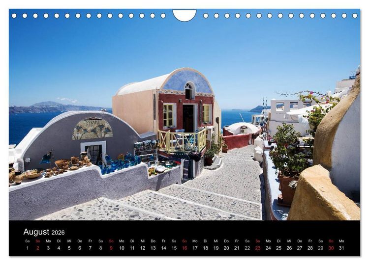 Produktbild: Santorin Trauminsel (Wandkalender 2026 DIN A4 quer), CALVENDO Monatskalender
