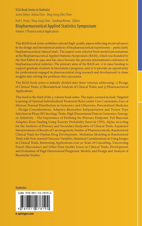 Produktbild: Biopharmaceutical Applied Statistics Symposium