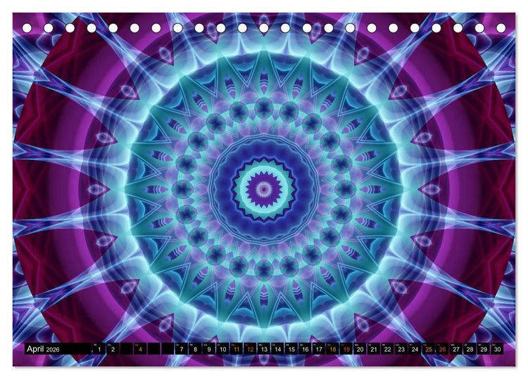 Produktbild: Energie - Mandalas, Spiritualit&auml;t durch die Farbe Lila (Tischkalender 2026 DIN A5 quer), CALVENDO Monatskalender