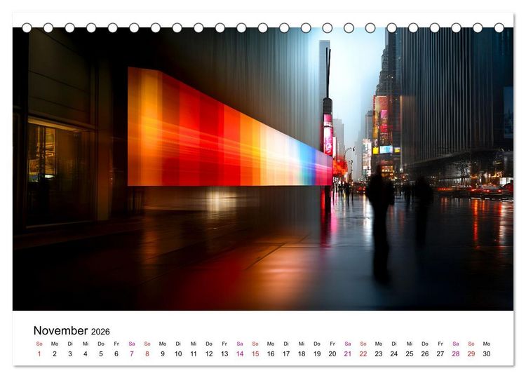 Produktbild: Stadt Lichter (Tischkalender 2026 DIN A5 quer), CALVENDO Monatskalender