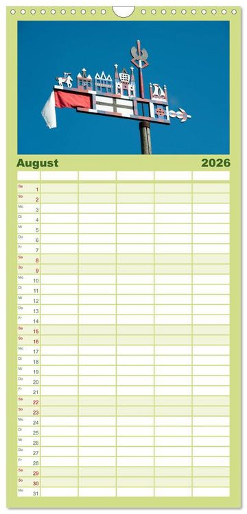 Produktbild: Familienplaner 2026 - Litauens Sch&ouml;nheiten mit 5 Spalten (Wandkalender, 21 x 45 cm) CALVENDO