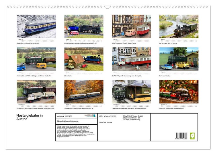 Produktbild: Nostalgiebahn in Austria (Wandkalender 2027 DIN A2 quer), CALVENDO Monatskalender