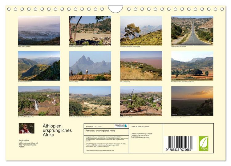 Produktbild: &Auml;thiopien, urspr&uuml;ngliches Afrika (Wandkalender 2026 DIN A4 quer), CALVENDO Monatskalender