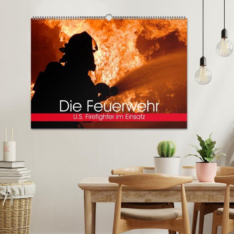 Produktbild: Die Feuerwehr. U.S. Firefighter im Einsatz (Wandkalender 2026 DIN A2 quer), CALVENDO Monatskalender