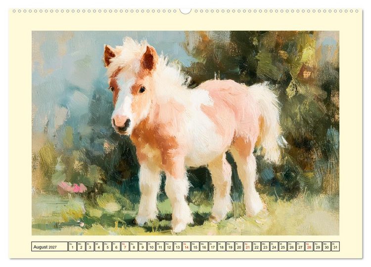 Produktbild: Zauberhafte Ponys. Kleine Pferdchen in lieblicher &Ouml;loptik (hochwertiger Premium Wandkalender 2027 DIN A2 quer), Kunstdruck in Hochglanz