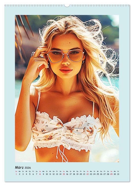 Produktbild: Sommer-Traum. Sch&ouml;ne M&auml;dchen am Meer (hochwertiger Premium Wandkalender 2026 DIN A2 hoch), Kunstdruck in Hochglanz