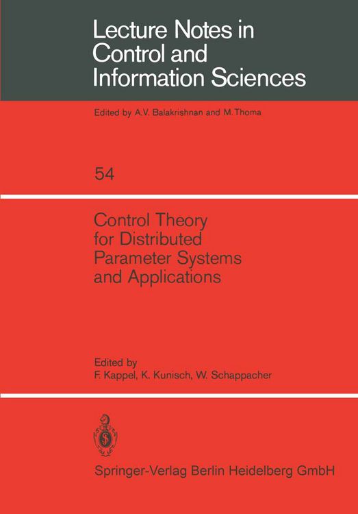 Produktbild: Control Theory for Distributed Parameter Systems and Applications